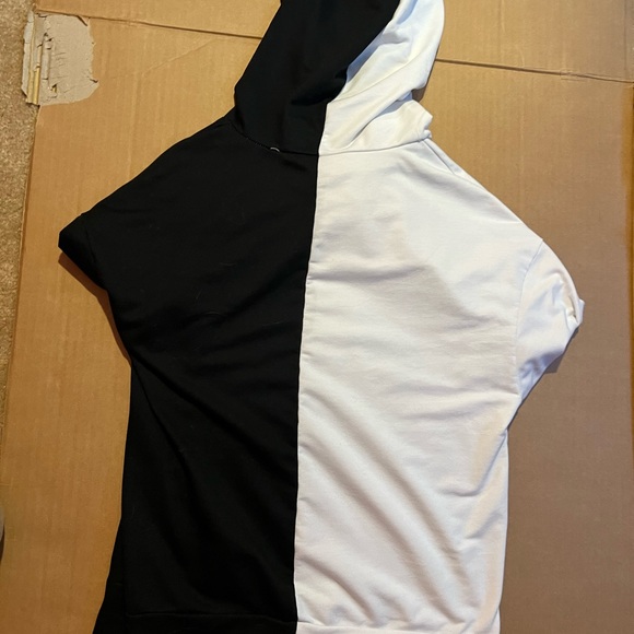 Shirts & Tops Half Black Half White Hoodie With Black And White Japanese Dragons On It Poshmark